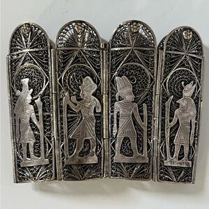 Vintage Egyptian Sterling Silver filigree bracelet